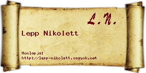 Lepp Nikolett névjegykártya